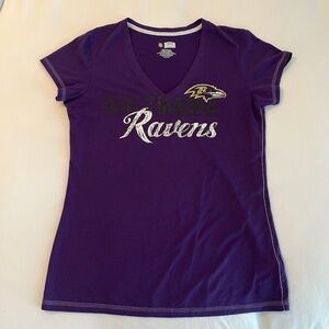 Womens XL Baltimore Ravens V-neck T-shirt
